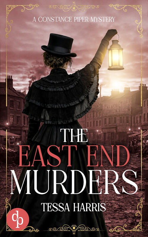 The East End Murders cover featuring a Victorian woman facing a red Whitechapel background