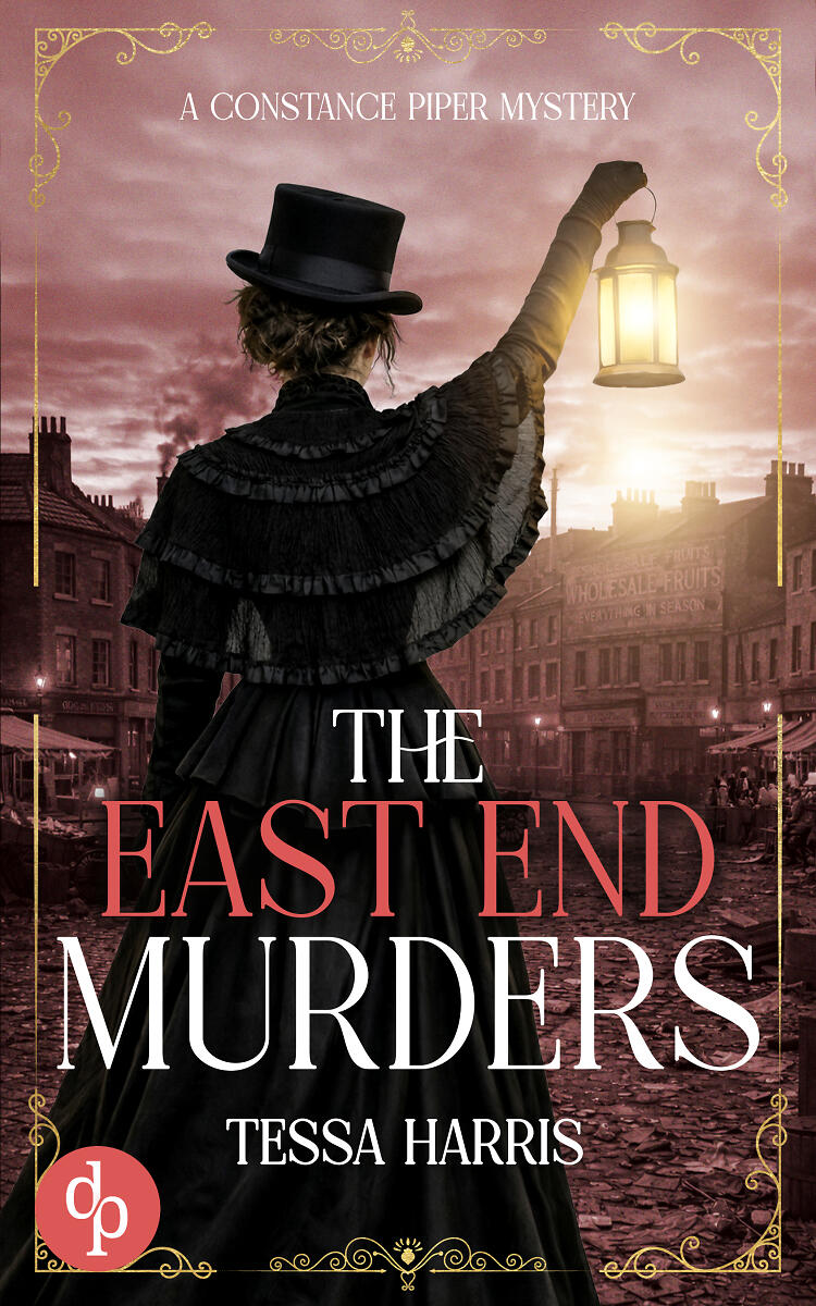 The East End Murders cover featuring a Victorian woman facing a red Whitechapel background