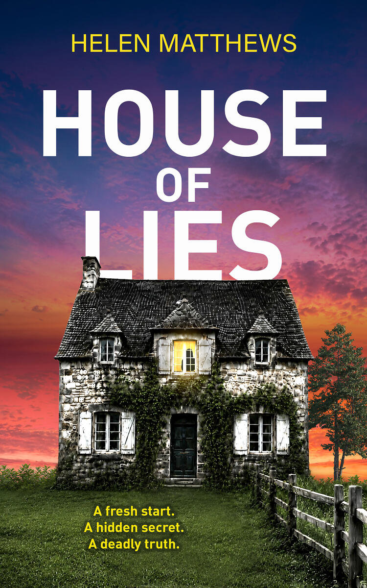 House of Lies cover with French house and dramatic pink sky