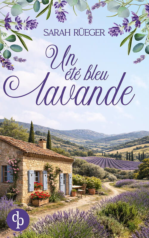 Un été bleu lavande couverture avec petite maison en Provence et champs de lavande