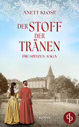 Der Stoff der Tränen Cover – Zwei Frauen stehen mit dem Rücken zur Kamera und schauen auf ein Gebäude