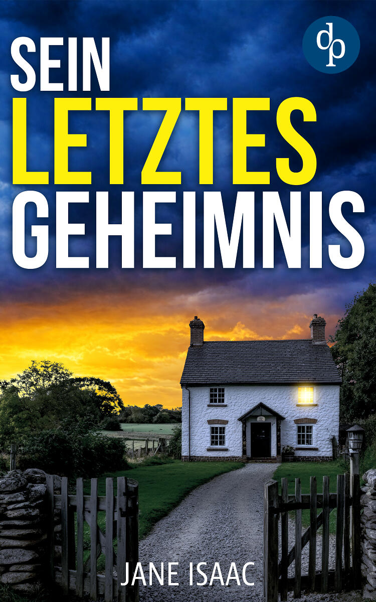 Sein letztes Geheimnis Cover mit dramatischem Himmel und englischem Vorstadthaus