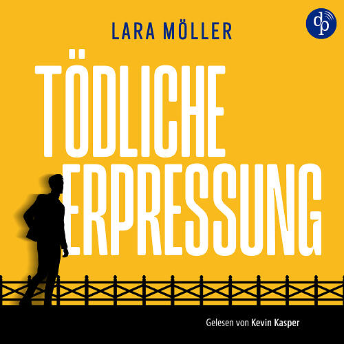 Tödliche Erpressung Cover mit Silhouette vor knallig-gelbem Hintergrund