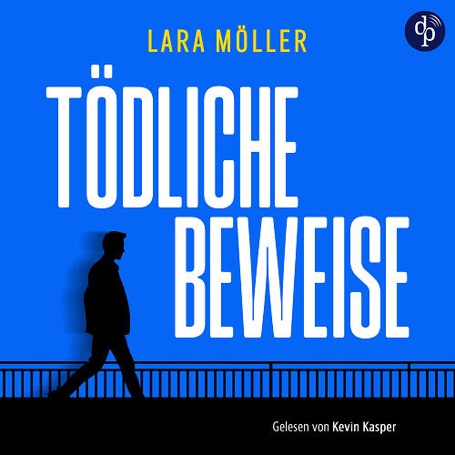 Tödliche Beweise Cover mit Silhouette vor blauem einfarbigem Hintergrund