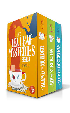 The Tea LThe Tea Leaf Mysteries Series Omnibus cover featuring all three cosy crime novels in one box set