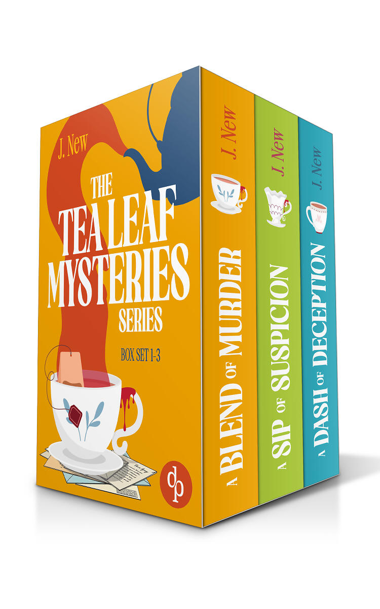 The Tea LThe Tea Leaf Mysteries Series Omnibus cover featuring all three cosy crime novels in one box set