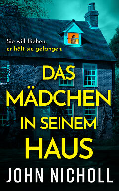 Das Mädchen in seinem Haus Cover mit dunklem Haus und Frauensilhouette