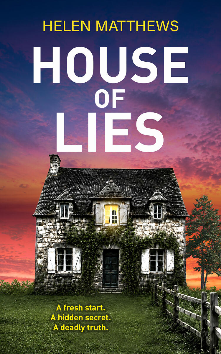 House of Lies cover with French house and dramatic pink sky