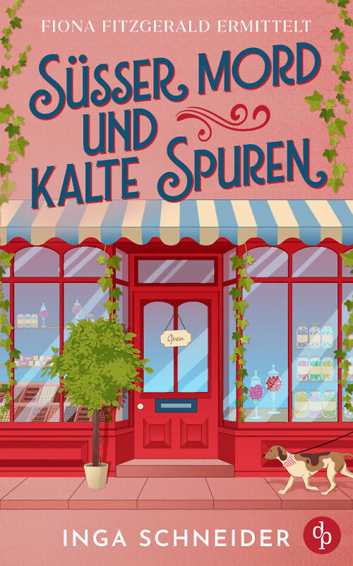Süßer Mord und kalte Spuren Cover mit illustriertem Bonbon-Laden